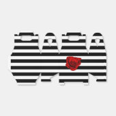 レッドローズオン白黒ストライプウェディングパーティーの好意 フェイバーボックス (折り畳みなし)