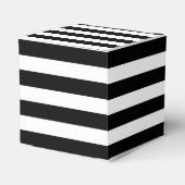 レッドローズオン白黒ストライプウェディングパーティーの好意 フェイバーボックス (裏面サイド)