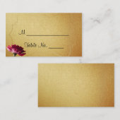 レッドローズオン結婚金ゴールド座席表 プレイスカード (正面/裏面)