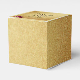 レッドローズオン金ゴールド結婚式の引き出物ボックス フェイバーボックス