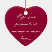 レッドローズオーナメントロマンチックバラデコレーション セラミックオーナメント (裏面)