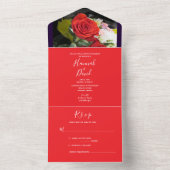 レッドローズオールインワン結婚式招待状 オールインワン招待状 (内側)