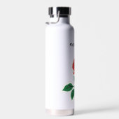 レッドローズカスタマイズ可能な名前 ウォーターボトル (右面)