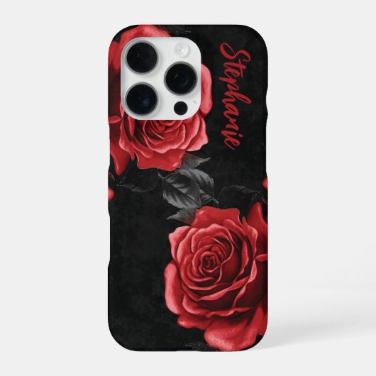 レッドローズカスタムネーム iPhoneケース (裏面)