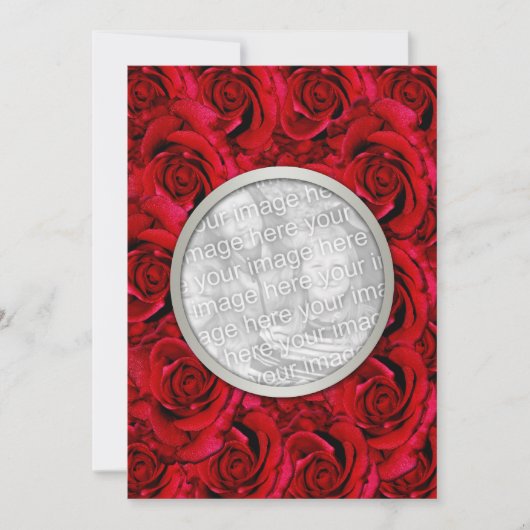 レッドローズカスタムフォトブライダル結婚カップル 招待状 (正面)