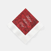 レッドローズカスタム文字ハッピーマザーズデイ 縁ありカクテルナプキン (角)