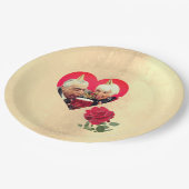 レッドローズカスタム記念日 ペーパープレート (アングル)