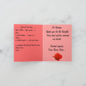 レッドローズカードフラワーズカスタムグリーティングカード カード (内部)