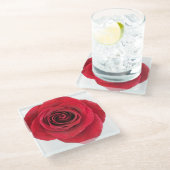 レッドローズガラスコースター ガラスコースター (アングル)