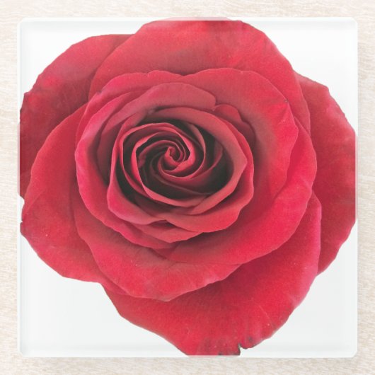 レッドローズガラスコースター ガラスコースター (正面)