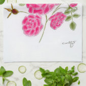 レッドローズキッチンティータオル キッチンタオル (折り畳み)