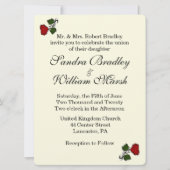 レッドローズクリーム結婚式招待状 招待状