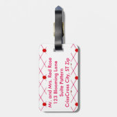レッドローズクロスパターン荷物タグ ラゲッジタグ (裏面縦)