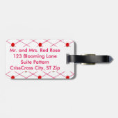 レッドローズクロスパターン荷物タグ ラゲッジタグ (裏面横)