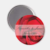 レッドローズクローズアップパーソナル結婚ズ マグネット (正面/裏面)