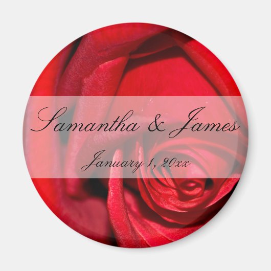 レッドローズクローズアップパーソナル結婚ズ マグネット (正面)