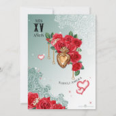 レッドローズグリーンローライダーメキシカーナチョラキンセアニェラ 招待状 (裏面)