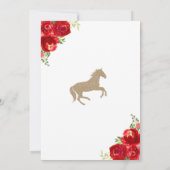 レッドローズケンタッキーダービーブライダルシャワー 招待状 (裏面)