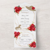 レッドローズケンタッキーダービー結婚式招待状 オールインワン招待状 (内側)