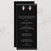 レッドローズゲイのメニュー結婚付き2つのTuxedos メニュー (正面/裏面)