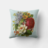 レッドローズコットン装飾用クッション16インチx 16インチ クッション (裏面)