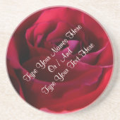 レッドローズコースターパーソナライズされたバラデコール コースター (正面)