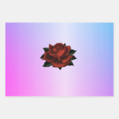 レッドローズゴシックオンパープルラッピング紙 ラッピングペーパーシート (正面2)