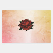 レッドローズゴシックオンピーチラッピング紙シート ラッピングペーパーシート (正面2)