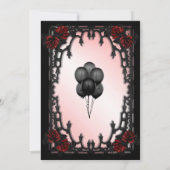 レッドローズゴシックキンセアニラ鉄ゲートピンク 招待状 (裏面)