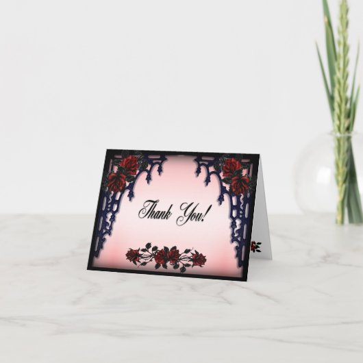 レッドローズゴシックサンキュー空白のイン サンキューカード (正面)