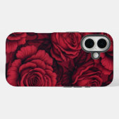 レッドローズゴシックフラワーパターンiPhone 16ケース Case-Mate iPhoneケース (裏面 (横))