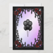 レッドローズゴシックブライダルシャワーw登録情報 招待状 (裏面)