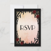 レッドローズゴシックRSVPピーチメニュー選択 出欠カード (裏面)