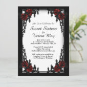 レッドローズゴシックSweet sixteen鉄門白 招待状 (スタンド正面)