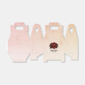 レッドローズゴシッ結婚クのパーソナライズされた桃 フェイバーボックス (折り畳みなし)