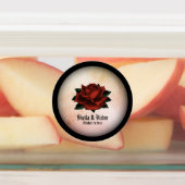 レッドローズゴシッ結婚クのパーソナライズされた桃 ラベル (貼付)