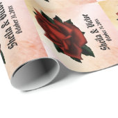 レッドローズゴシッ結婚クの名前とデイトピーチ ラッピングペーパー (ロールコーナー)