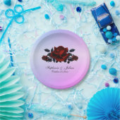 レッドローズゴシッ結婚クの名前と伊達紫 ペーパープレート (パーティー)