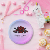 レッドローズゴシッ結婚クの名前と伊達紫 ペーパープレート (パーティー)