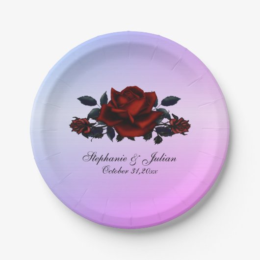 レッドローズゴシッ結婚クの名前と伊達紫 ペーパープレート (正面)