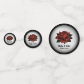 レッドローズゴシッ結婚クの名前と日付 コンフェッティ (正面)