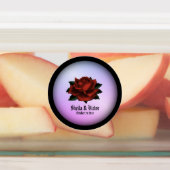 レッドローズゴシッ結婚クの紫パーソナライズされた色 ラベル (貼付)