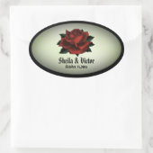 レッドローズゴシッ結婚クの緑のシール 楕円形シール (バッグ)