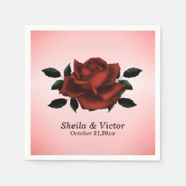 レッドローズゴシッ結婚クス スタンダードカクテルナプキン