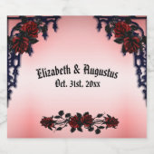 レッドローズゴシッ結婚クパーソナライズされたのWiきらめくWi スパークリングワインラベル (シングルラベル)