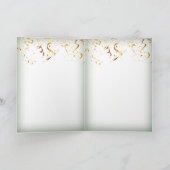 レッドローズゴールデン紙吹雪ワイフ誕生日 カード (内部)