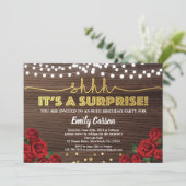 レッドローズサプライズ80th誕生日パーティーの招待 招待状 (スタンド正面)