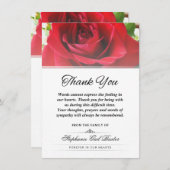 レッドローズサンキュー悔やみや弔慰語 サンキューカード (正面/裏面)