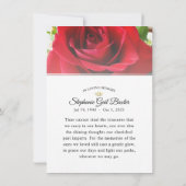 レッドローズサンキュー悔やみや弔慰語 サンキューカード (裏面)