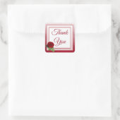 レッドローズサンキュー結婚式用シール スクエアシール (バッグ)